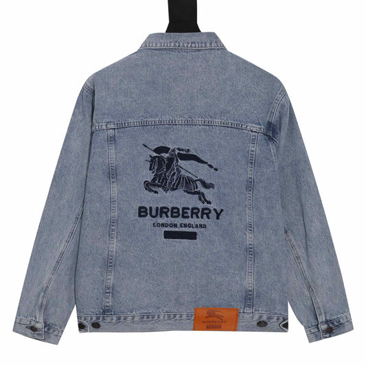 BURBERRY - Zip-up denim jacket