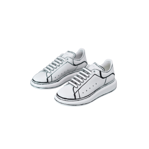 ALEXANDER McQUEEN - Sneaker Oversize in Bianco/Nero Outline