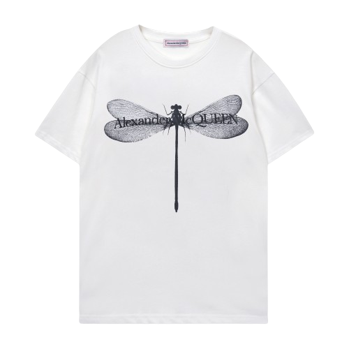 Alexander McQueen - T-Shirt Dragonfly in Bianco/nero