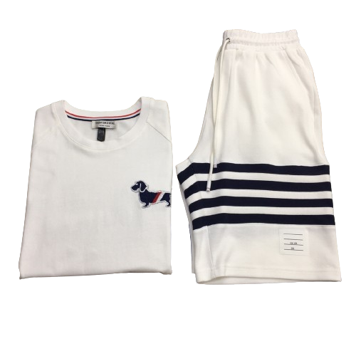 THOM BROWNE - Completo T-shirt e pantaloncini
