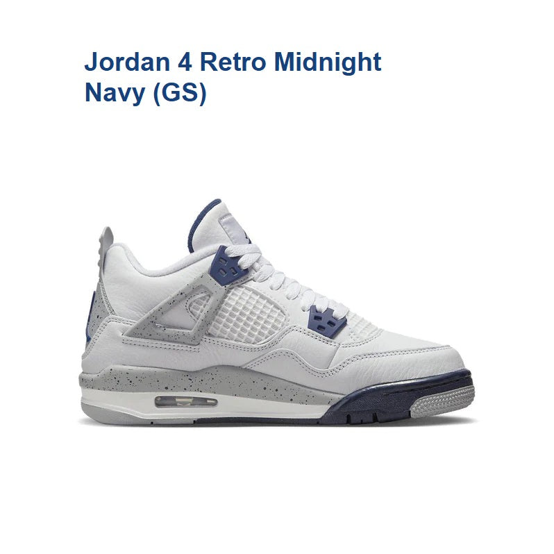 JORDAN -  Air Jordan 4 Retro White Midnight Navy - IperShopNY