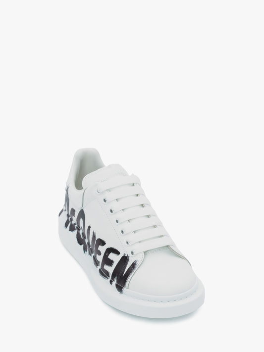 ALEXANDER McQUEEN - Sneaker Oversize McQueen Graffiti in Bianco/nero - IperShopNY