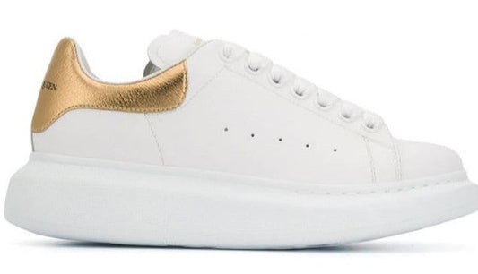 ALEXANDER McQUEEN - Sneakers Oversize in Bianco/Oro - IperShopNY