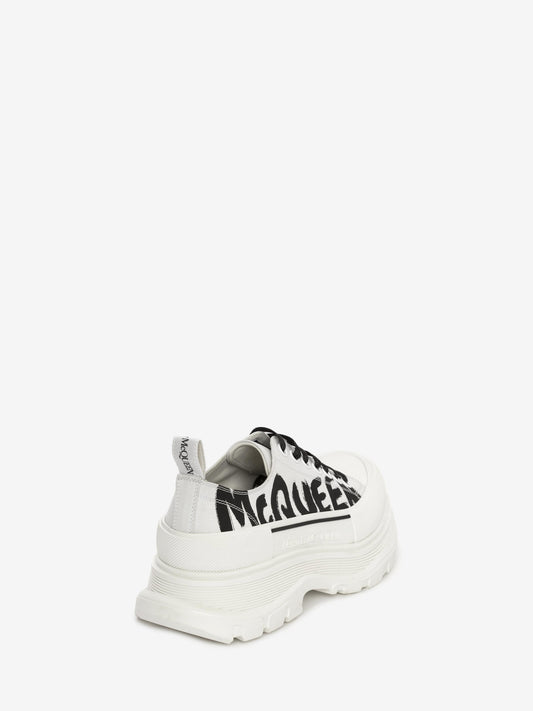 ALEXANDER McQUEEN - Scarpe Stringate Tread Slick in Bianco Ottico - IperShopNY
