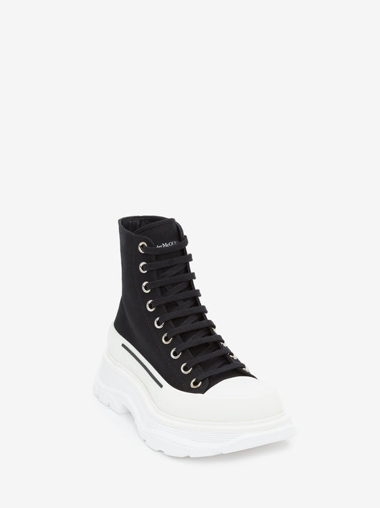 ALEXANDER McQUEEN - Stivaletti Tread Slick in Nero suola Bianca - IperShopNY