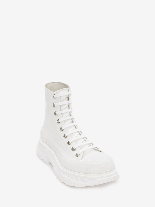 ALEXANDER McQUEEN - Stivaletti Tread Slick in Bianco - IperShopNY