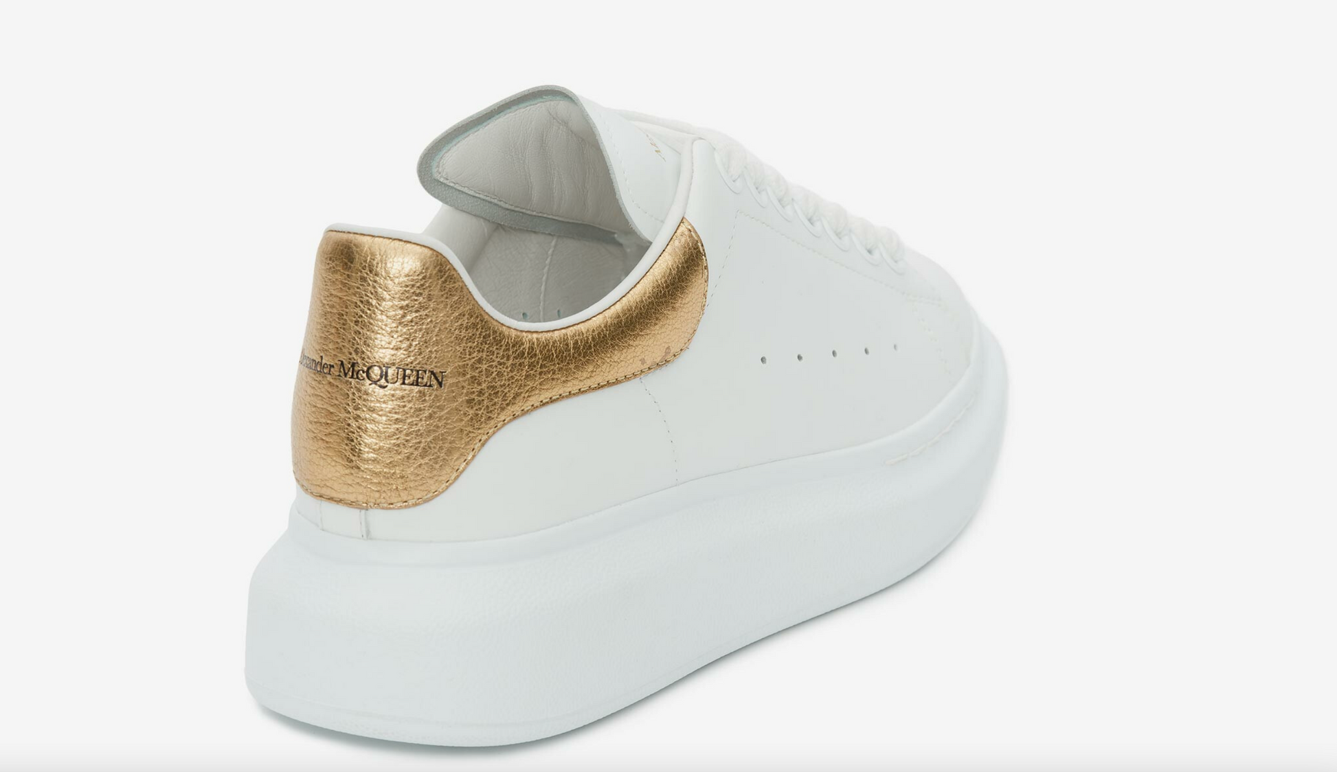 ALEXANDER McQUEEN - Sneakers Oversize in Bianco/Oro - IperShopNY