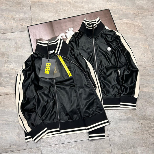 8 MONCLER PALM ANGELS - Felpa lucida con zip - IperShopNY