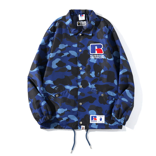 A BATHING APE x RUSSELL - Giacca a Vento Color Camo - IperShopNY
