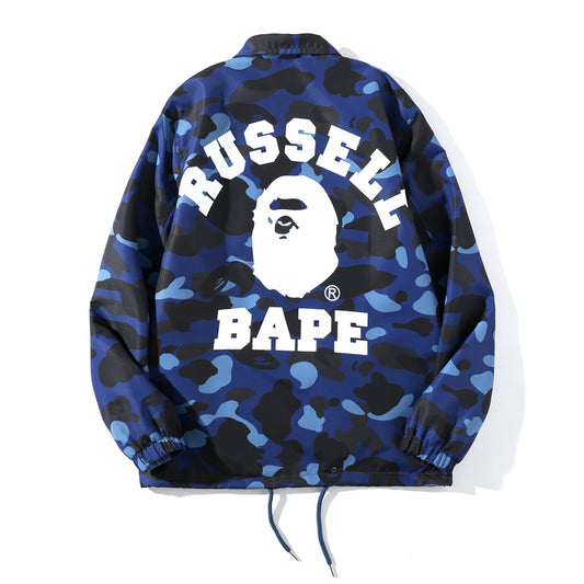 A BATHING APE x RUSSELL - Giacca a Vento Color Camo - IperShopNY