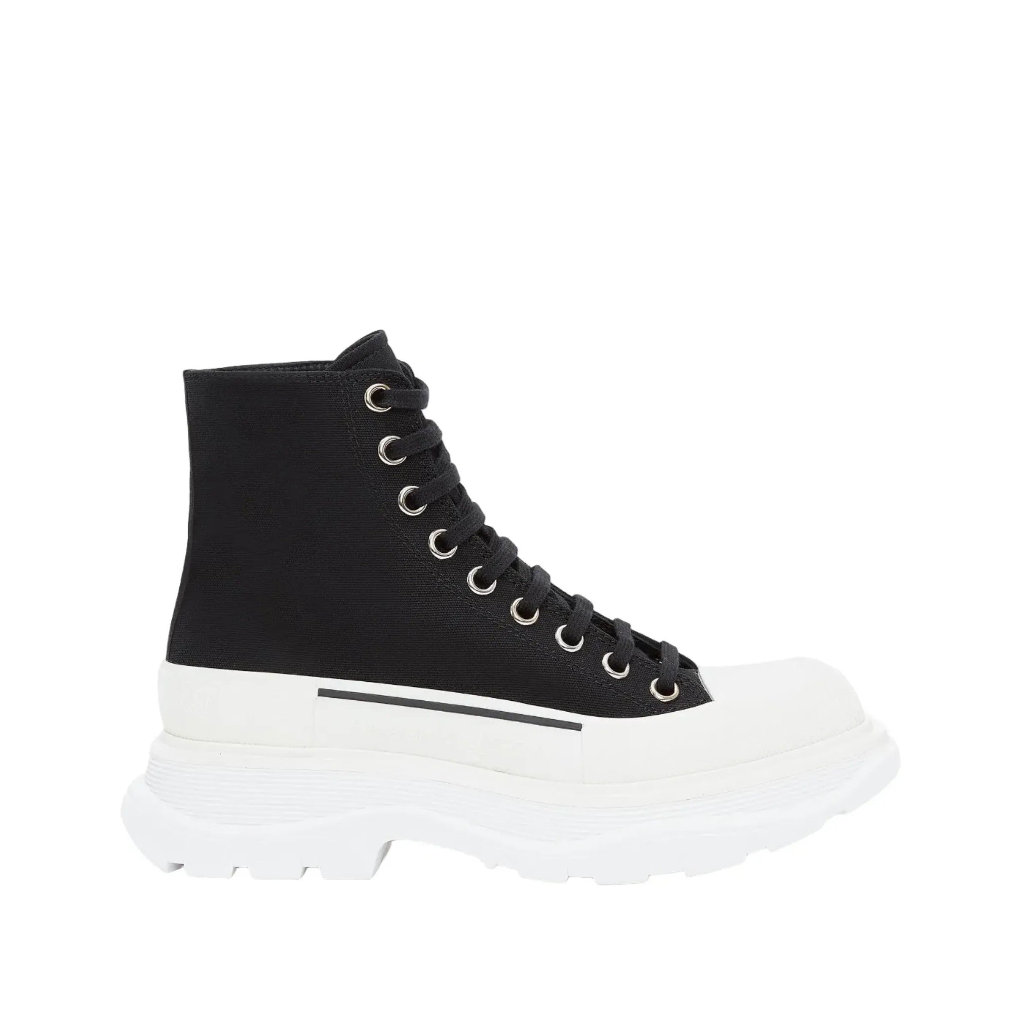 ALEXANDER McQUEEN - Sneakers Oversize Stivaletti Tread Slick in Nero suola Bianca