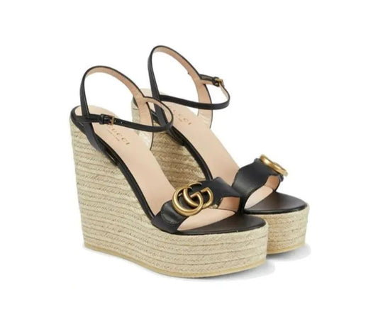 Gucci - Sandali Aitana con zeppe - Nero