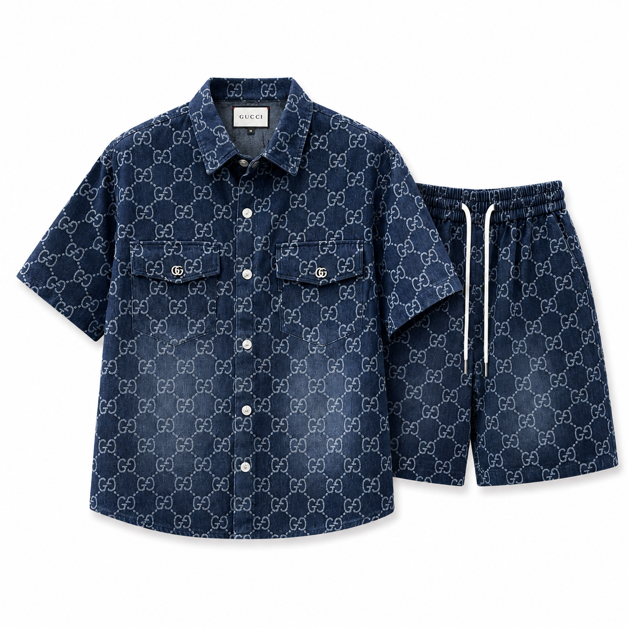 GUCCI - Completo T-Shirt e Pantaloncini in Denim