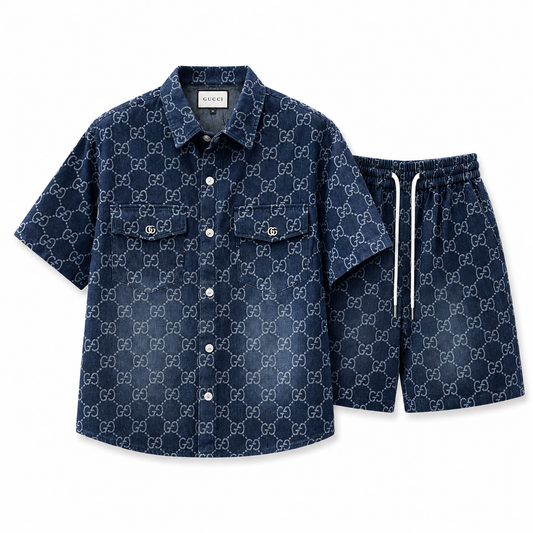 GUCCI - Completo T-Shirt e Pantaloncini in Denim