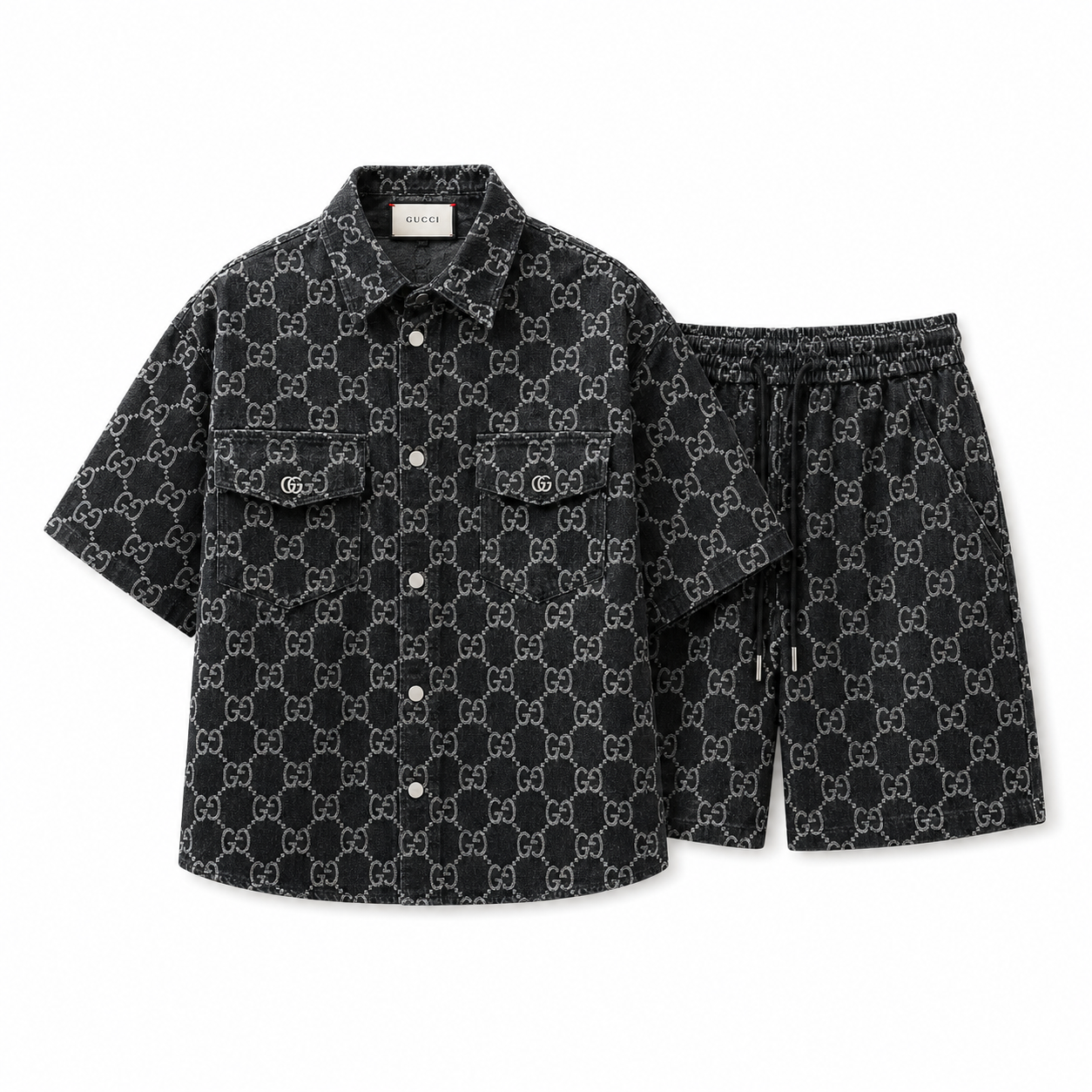 GUCCI - Completo T-Shirt e Pantaloncini in Denim
