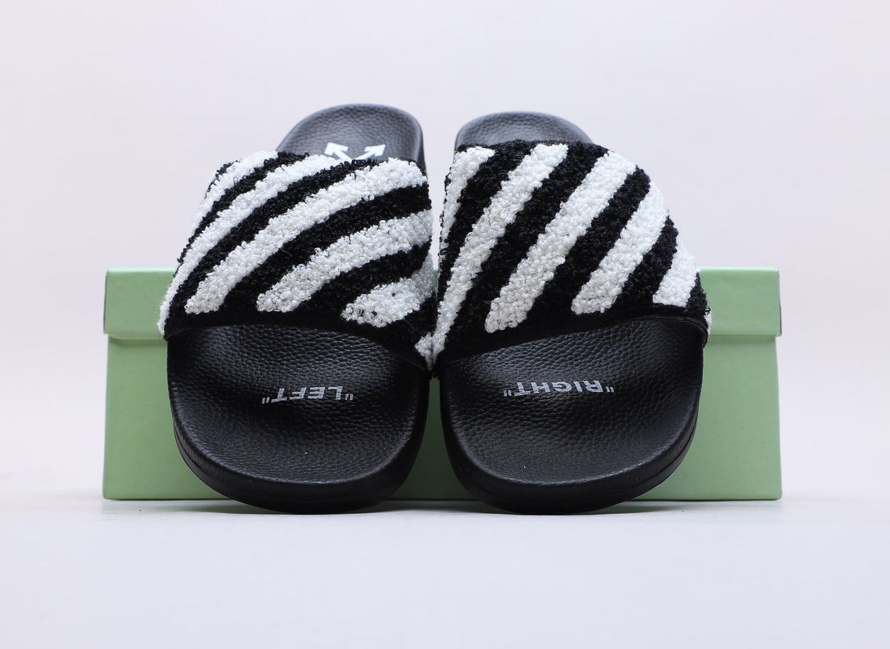 Off white 2024 flyknit slides