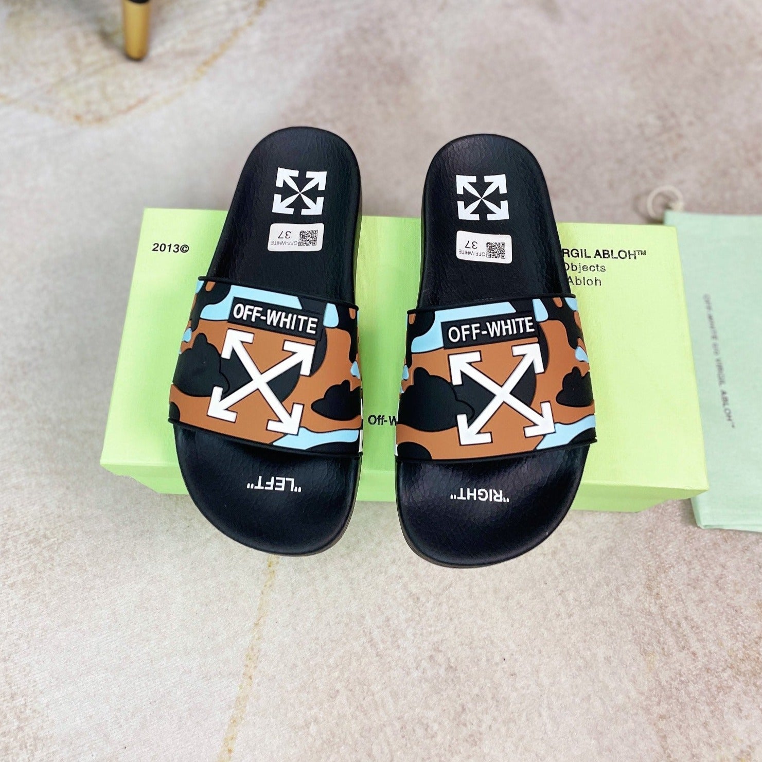 Off white slippers on sale price