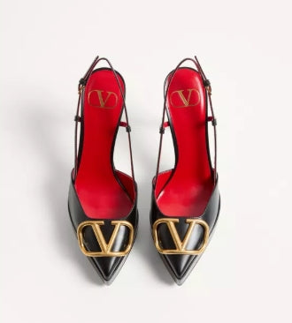 VALENTINO - Décolleté Slingback Con Plateau Vlogo Signature In Vitello 120Mm