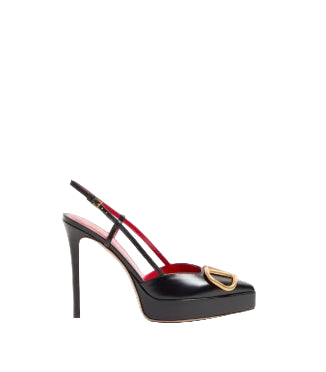 VALENTINO - Décolleté Slingback Con Plateau Vlogo Signature In Vitello 120Mm