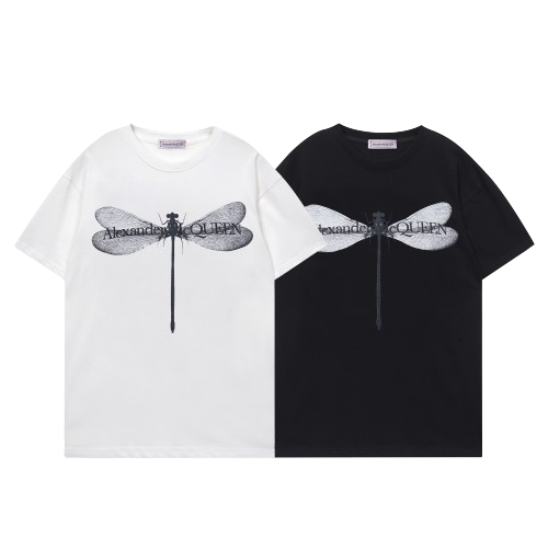 Alexander McQueen - T-Shirt Dragonfly in Bianco/nero