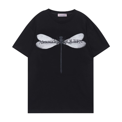 Alexander McQueen - T-Shirt Dragonfly in Bianco/nero