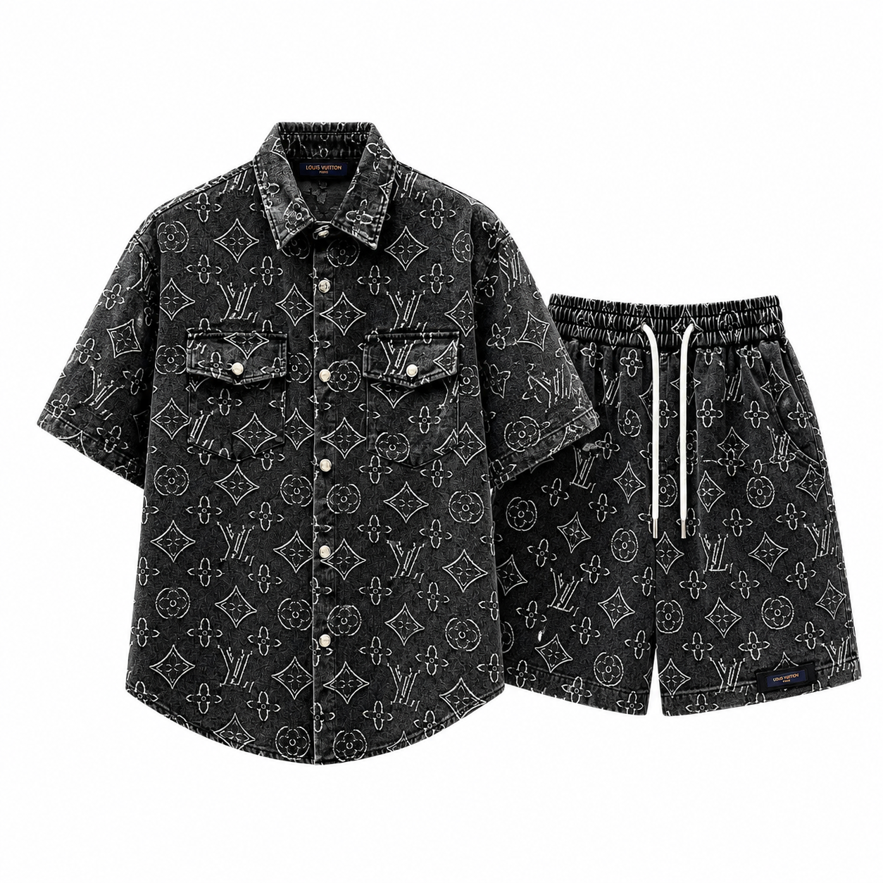 Louis Vuitton - Completo T-Shirt e Shorts in Denim