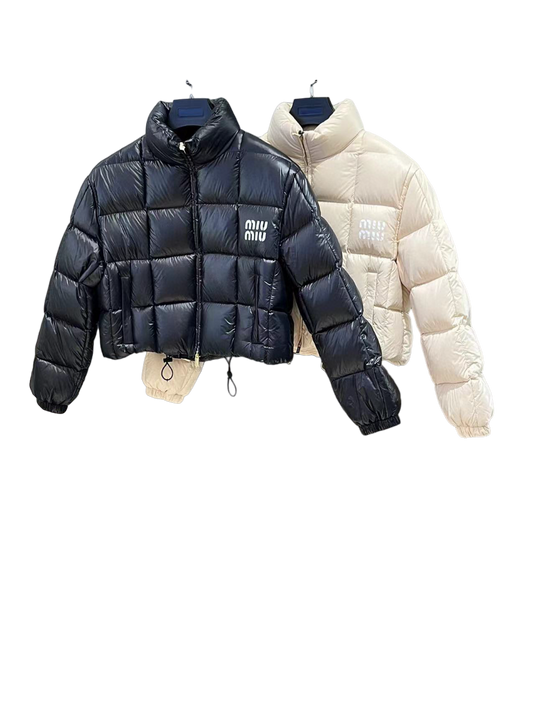 MIU MIU Cropped nylon down jacket 