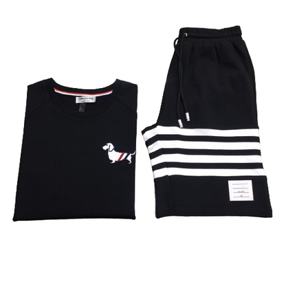 THOM BROWNE - Completo T-shirt e pantaloncini