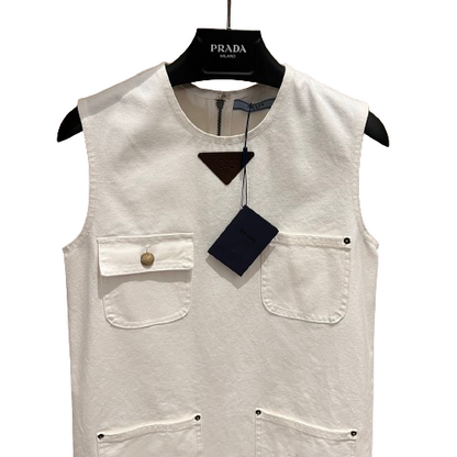 PRADA - Miniabito in canvas di cotone