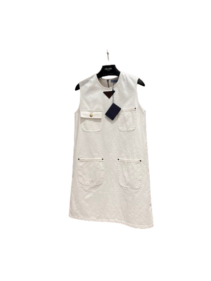 PRADA - Miniabito in canvas di cotone
