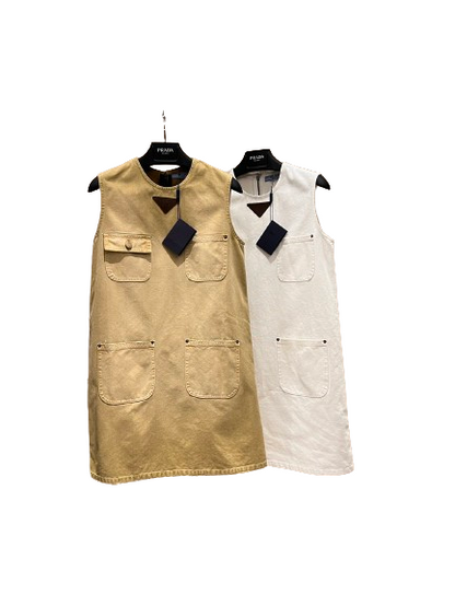 PRADA - Miniabito in canvas di cotone