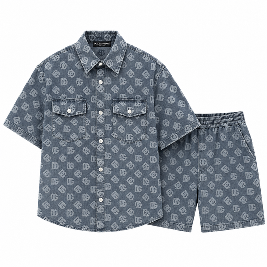 Dolce & Gabbana - Completo T-Shirt e Shorts in Denim