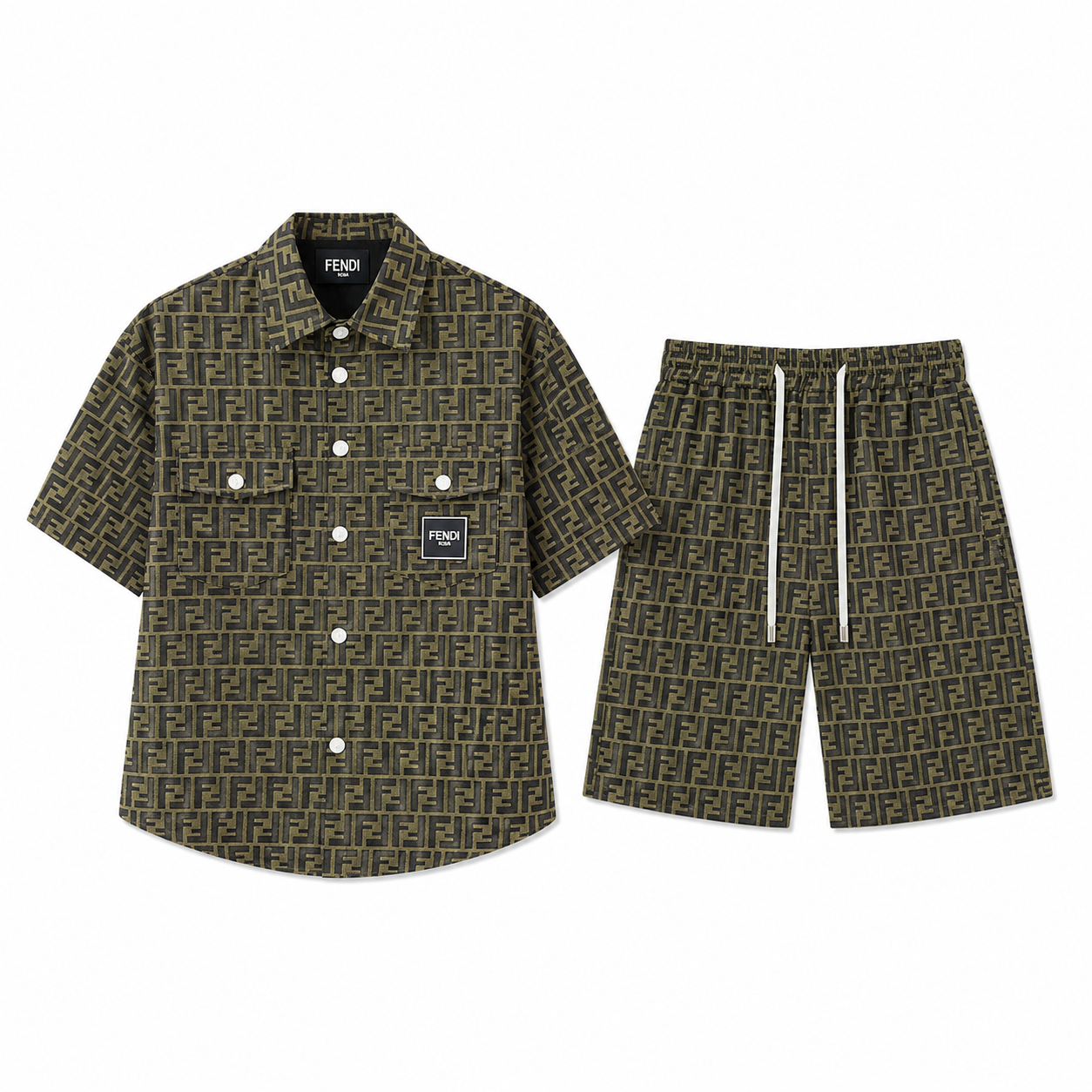 FENDI - Completo T-Shirt e Shorts in Denim