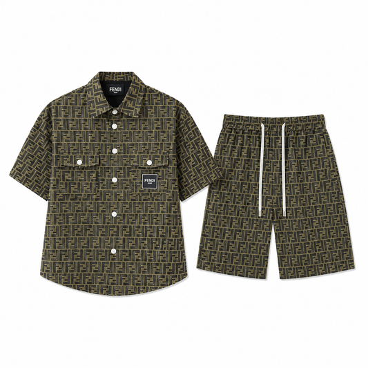 FENDI - Completo T-Shirt e Shorts in Denim