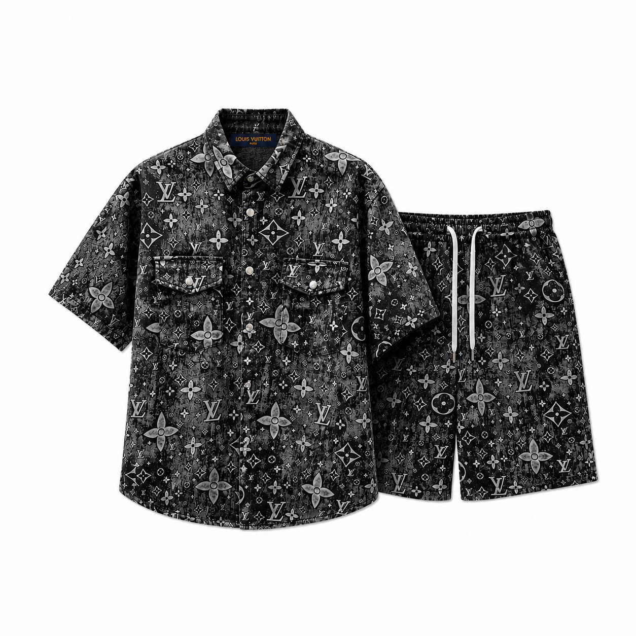Louis Vuitton - Completo T-Shirt e Shorts in Denim