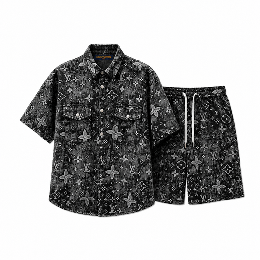 Louis Vuitton - Completo T-Shirt e Shorts in Denim
